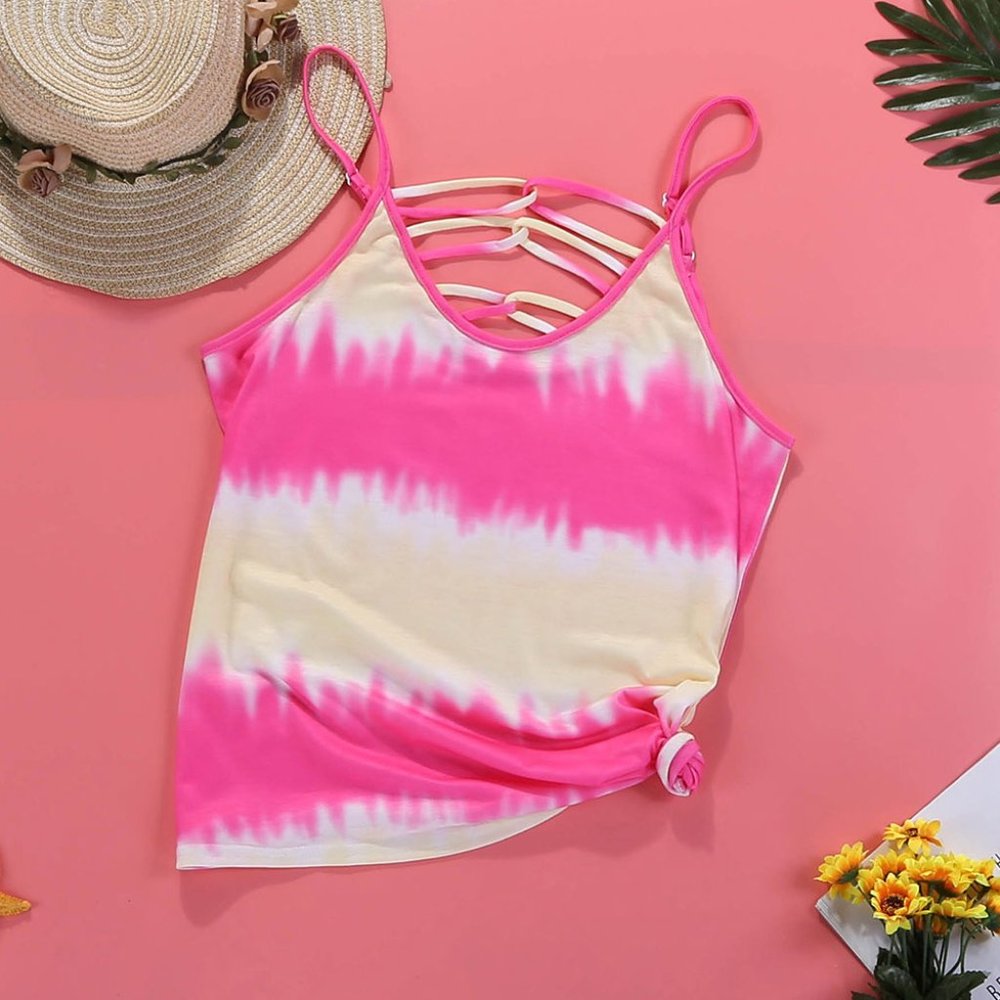 Rose Tie Dye Criss-Cross Camisole